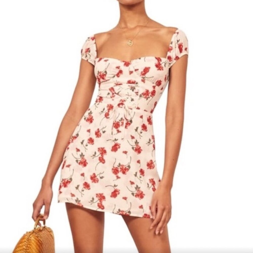 Reformation Jess Floral Print Mini Dress